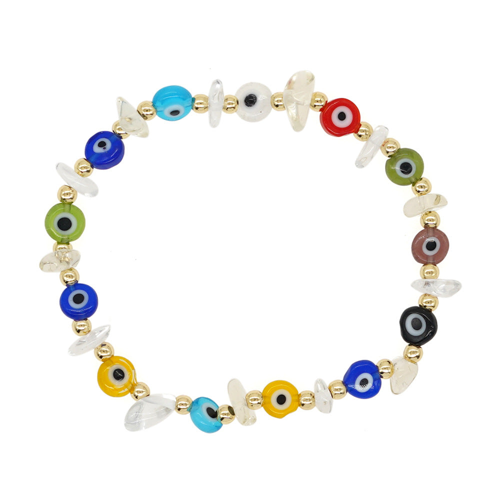 Bracelets boulier style boules dorées yeux en verre