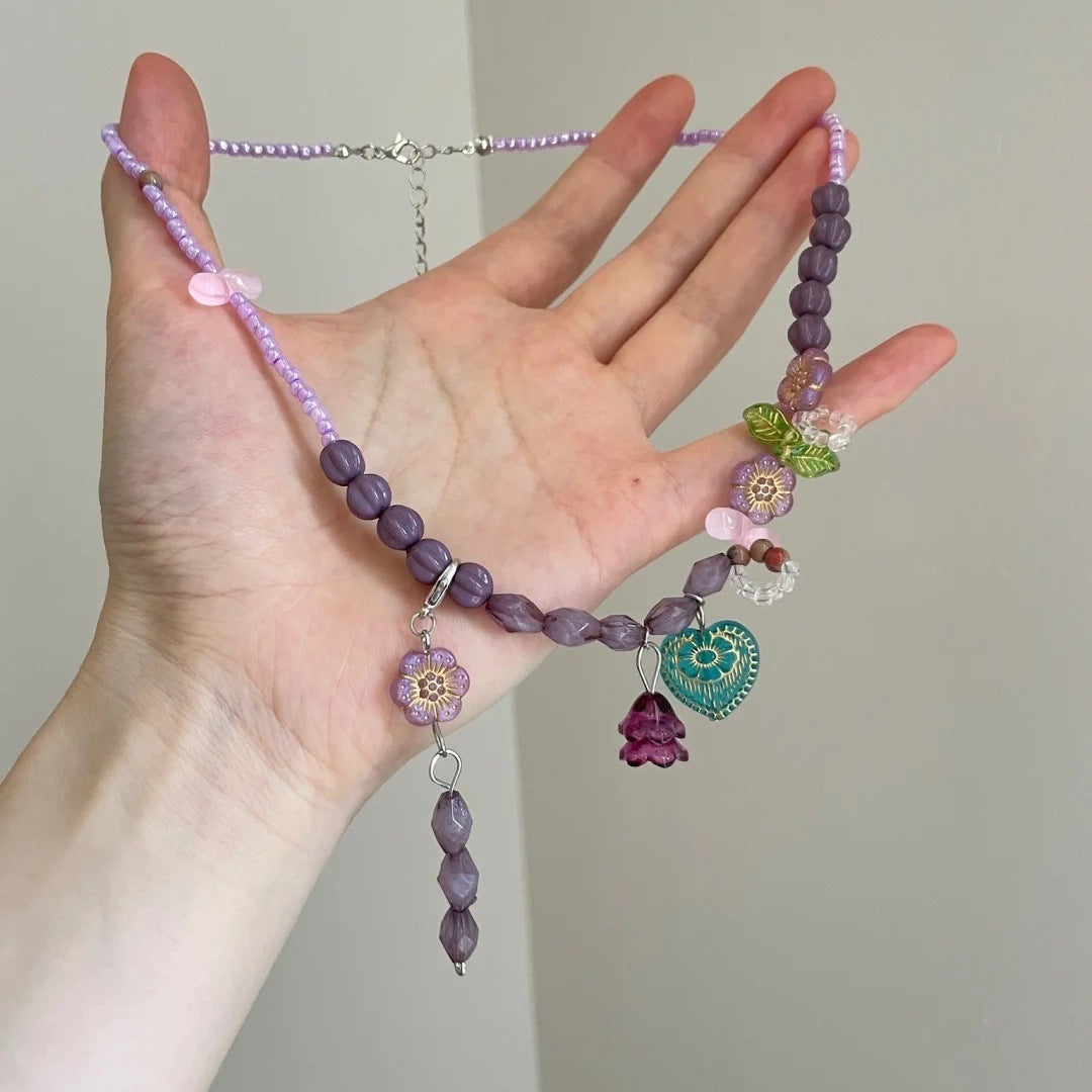 Women's Style Flower Beaded Love For Unique Necklaces