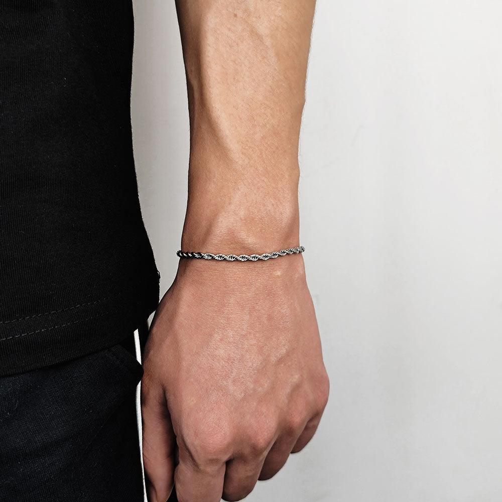 Bracelets de mode en chaîne de fleurs de chanvre en acier inoxydable pour hommes