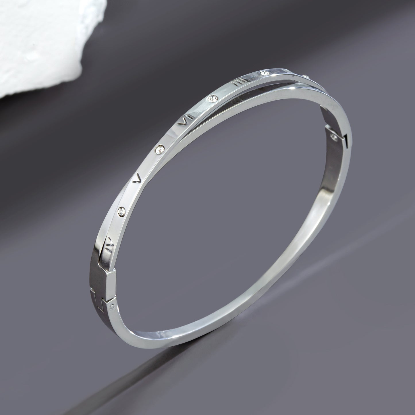 Women's Fashion Cross Titanium Steel Roman Digital Accessory Bracelets
