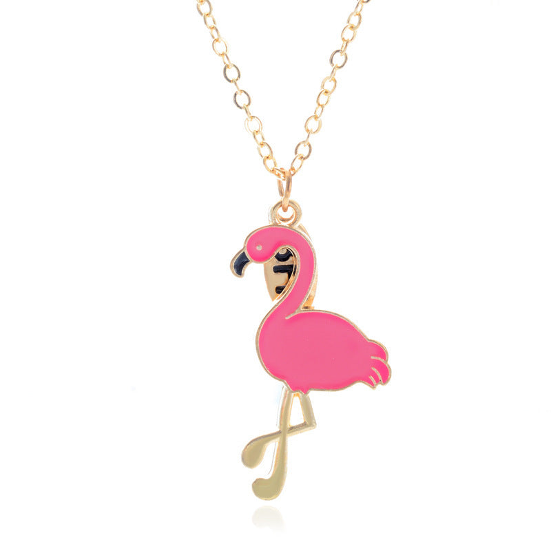 Flamingo Ear Of Cute Fashion Pink Jewelry Set