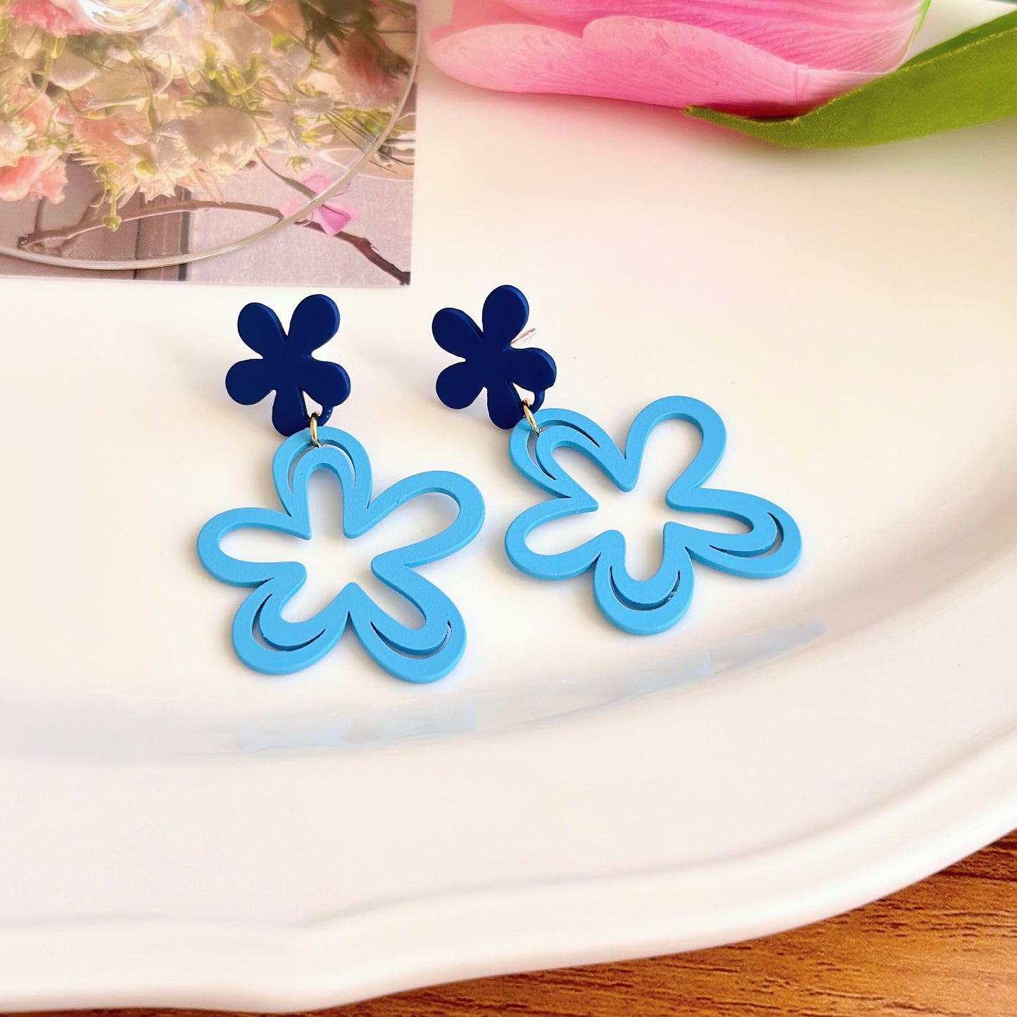 Sweet Dopamine Colored Flower Niche Temperament Simple Girly Without Rings