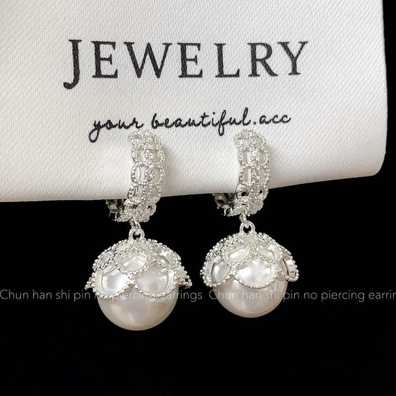Lace Pearl Without Pierced Mosquito Coil Light Luxury Rings
