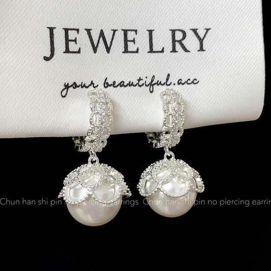 Lace Pearl Without Pierced Mosquito Coil Light Luxury Rings