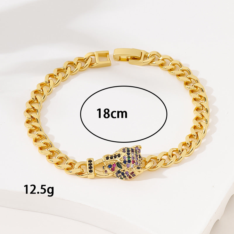 Damenmode-Ornament, personalisierte Hip-Hop-Armbänder mit übertriebenem Leopardenmuster