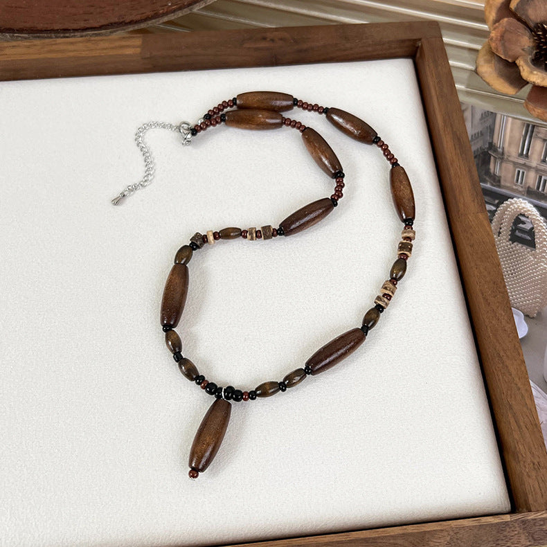 Women's Style Brown Simple Irregular Beaded Clavicle Necklaces