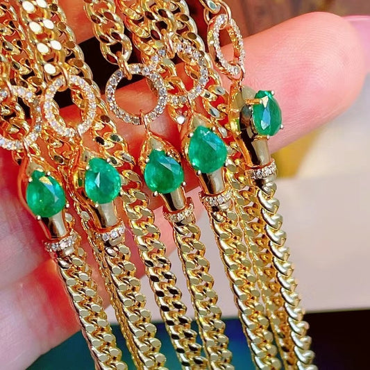 Women's Snake-like Emerald For Light Luxury Gold-plated Snake Bracelets