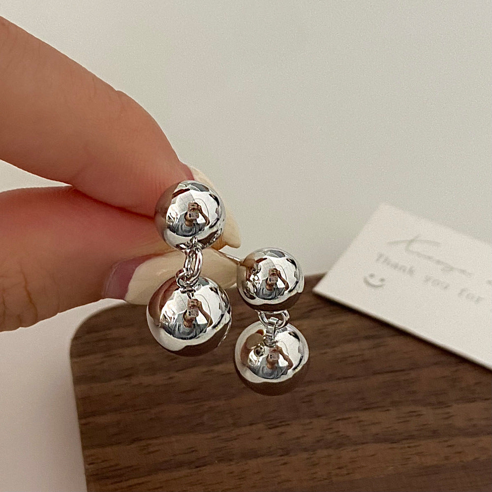 Boucles d'oreilles à pendentif trois boules d'or pour femmes, boucles d'oreilles françaises de haute qualité