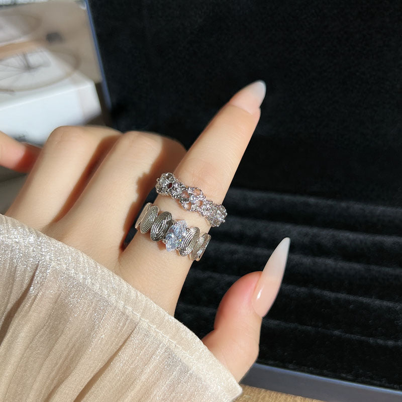 Track Niche Brushed Vintage Open Female Unisex Style Ring