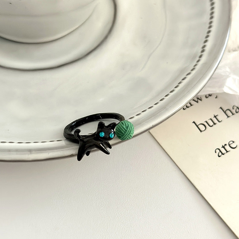Kitty Female Fashion Niche Design Index Rings