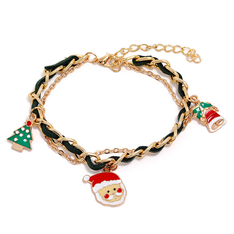 Women's Trendy Niche Creative Christmas Snowman Crutches Bracelets