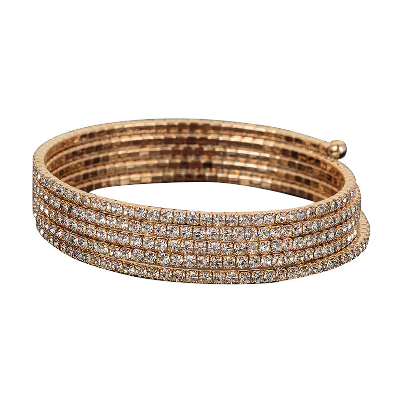 Women's Steel Wire Elastic Fashion Simple Rhinestone Bracelet