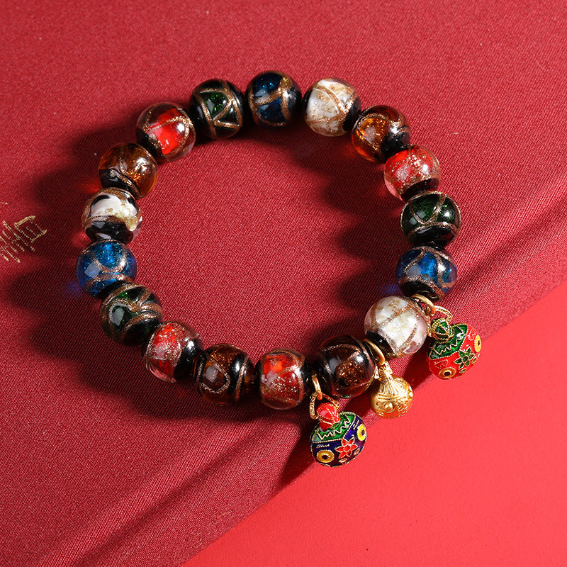 Glaze Old Glass Beads Colorful Swallowing Bracelets