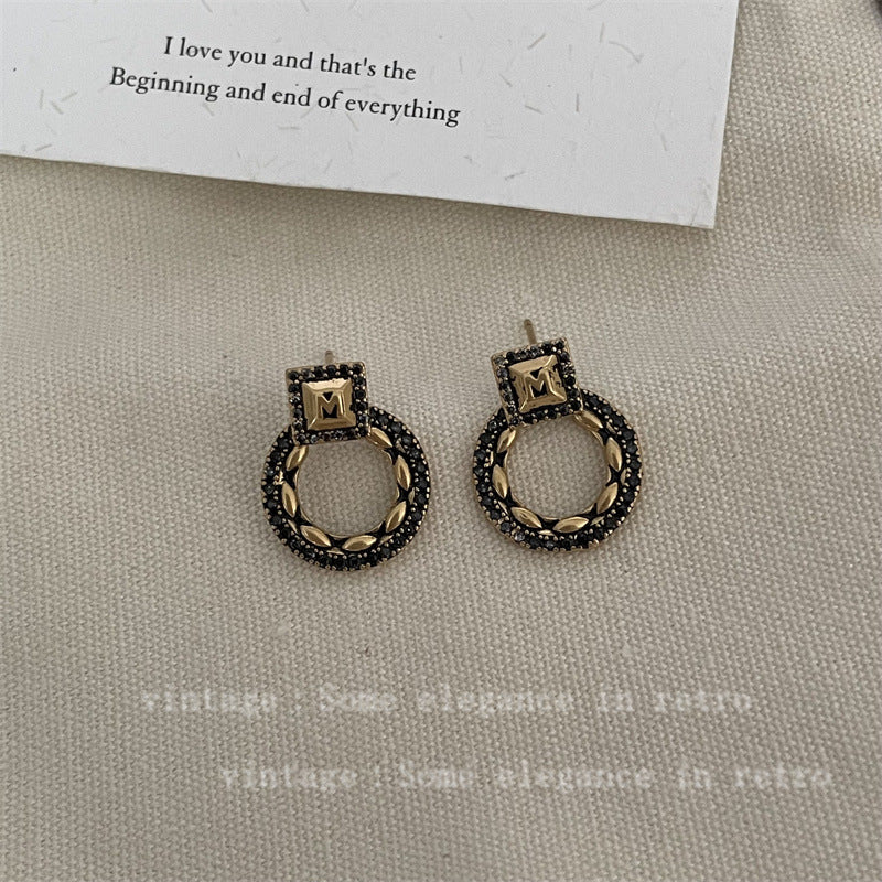 Vintage Niche Design Exaggerated Style Sier Earrings