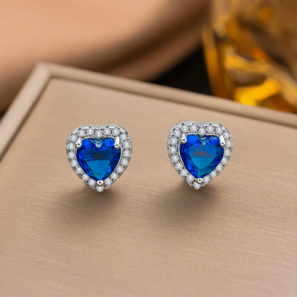 Micro Inlaid Zircon Love Three-piece Female Affordable Luxury Jewelry Set