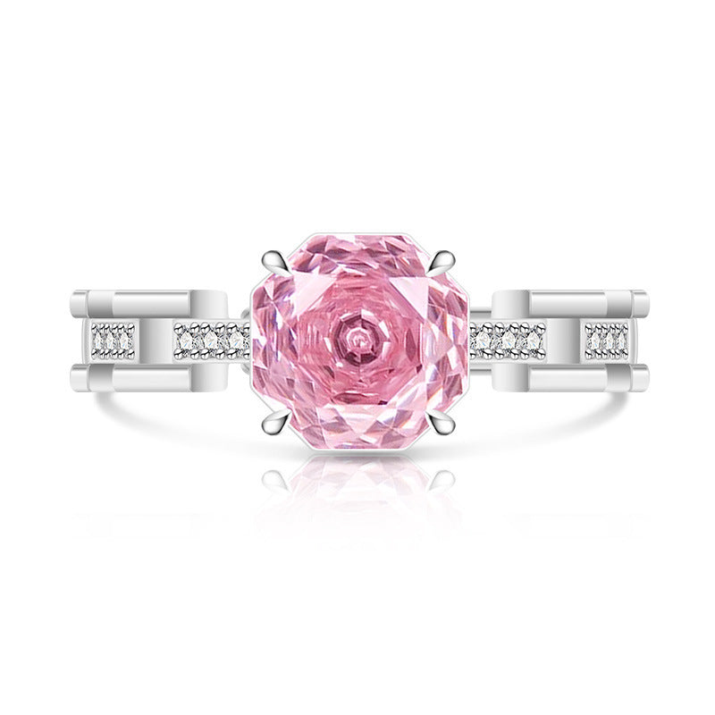Rose Cut Inlaid Super Flash Fashion Live Ring