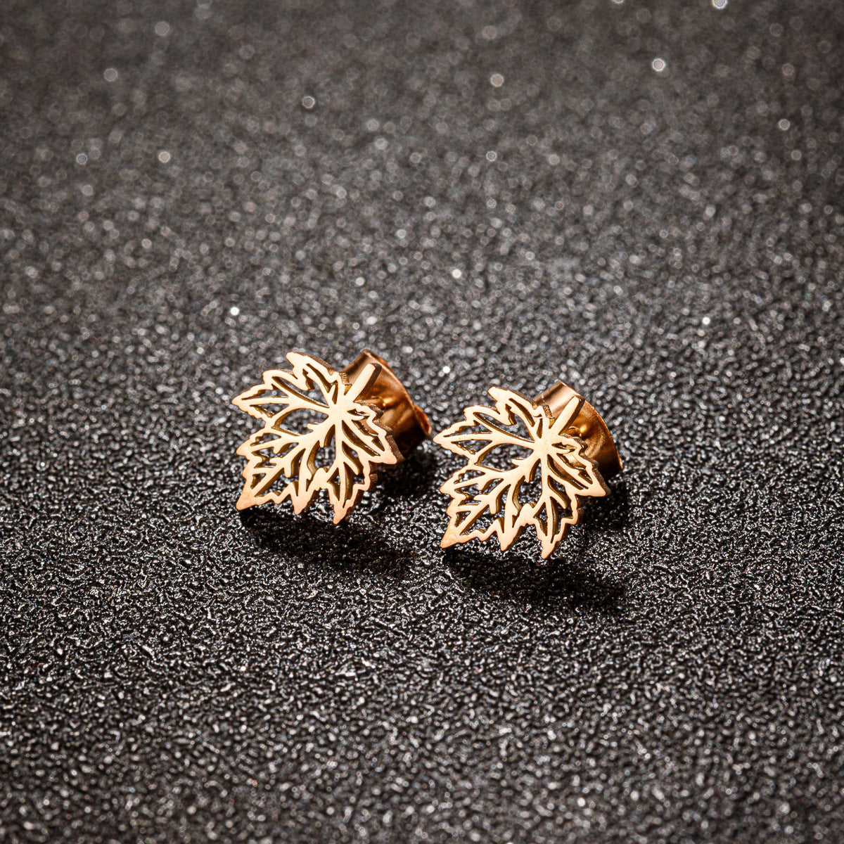 Fashion Personality Hollow Out Maple Leaf Light Earrings