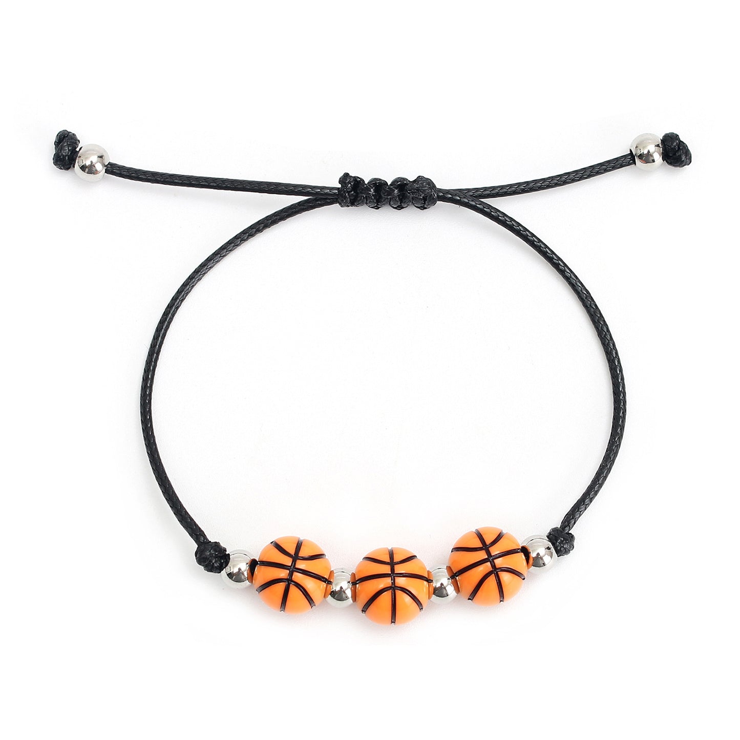 Bracelets de perles de baseball noirs pour hommes, corde de basket-ball, billard