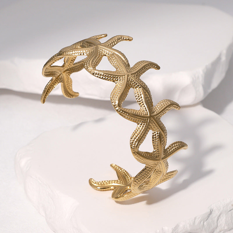Steel Starfish Female Fashion Individual Casual Style Gold Titanium Bracelets