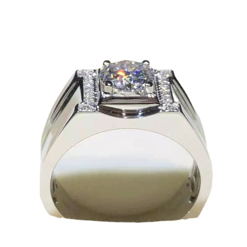 Bagues pour hommes Chiba Platinum Moissanite diamant or rose