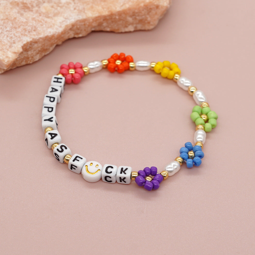 Ethnic Style Square Beads Smiley Face Bracelets