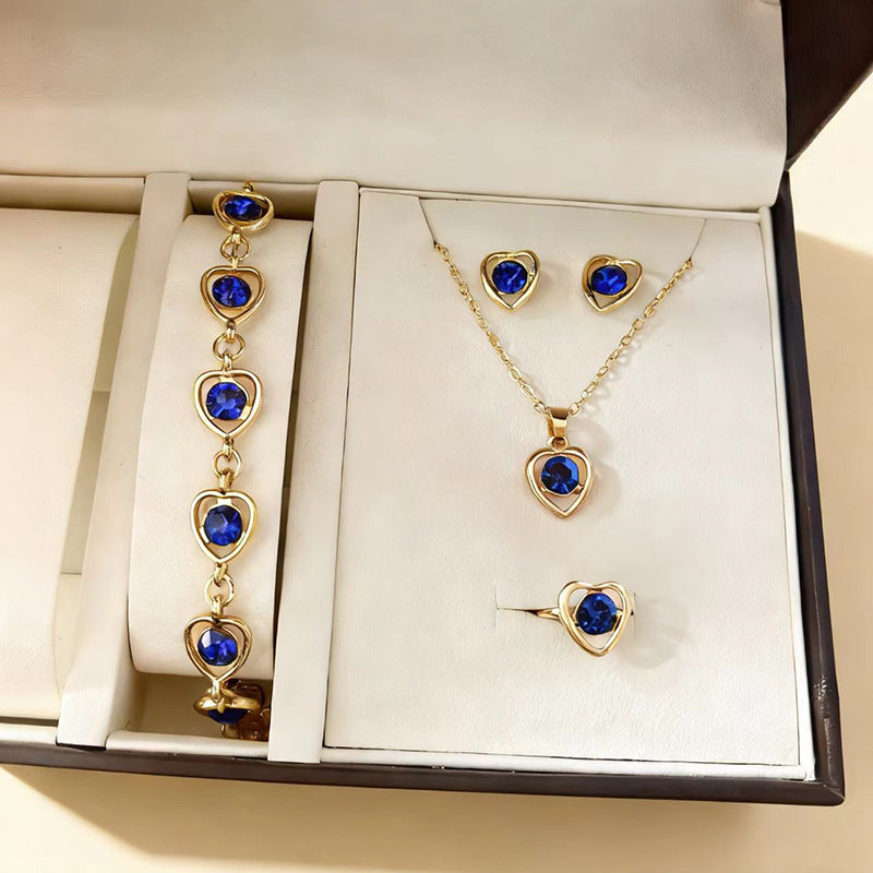 Drip Glazed Exquisite Simple Minority Fashion High-grade Clavicle Chain Elegant Jewelry Set