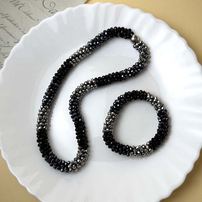 Colorful Crystal Suit Hand-woven Beads Fashion Jewelry Set