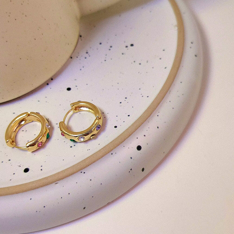 Boucles d'oreilles circulaires élégantes et tendance en Zircon pour femmes, Design de haute qualité