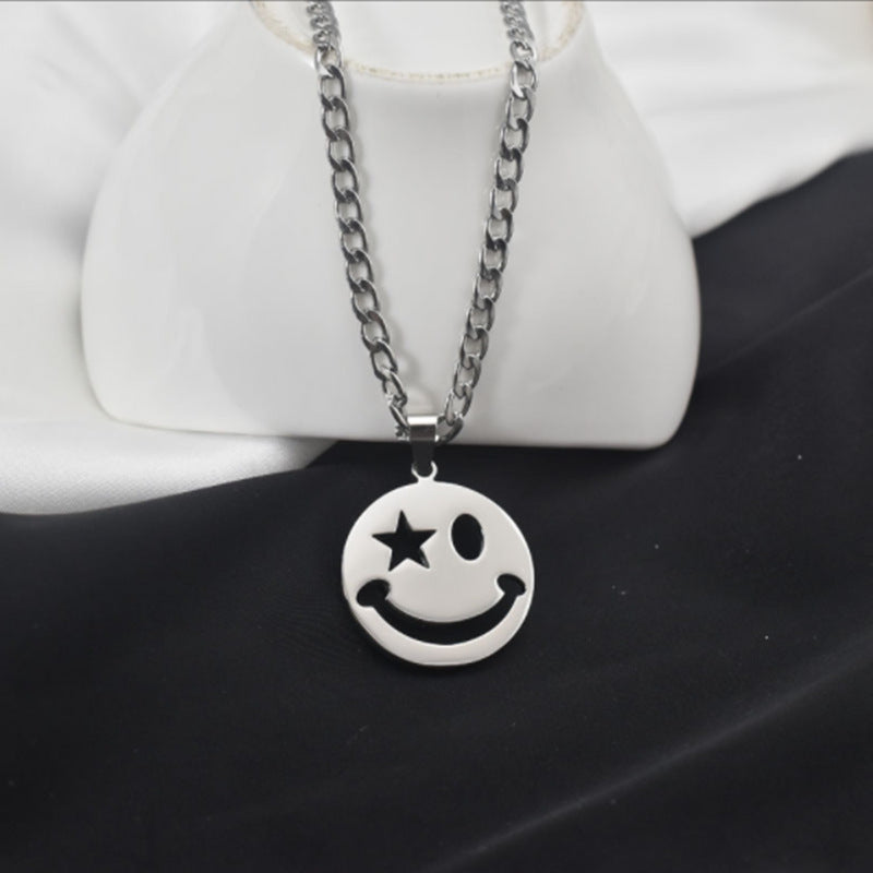 Women's Trendy Hip Hop Smiley Simple Personalized Necklaces