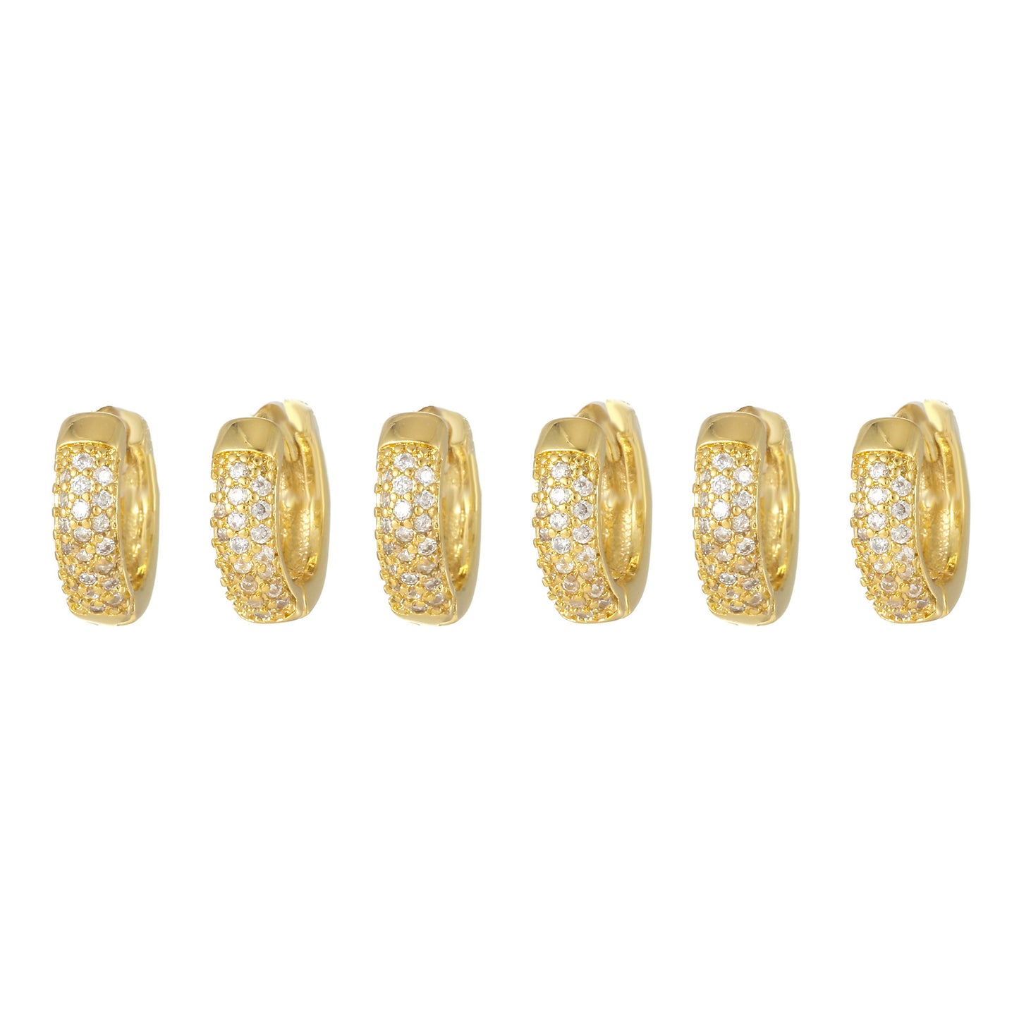Lux Style Round Micro Inlaid Zircon Ear Stud Earrings