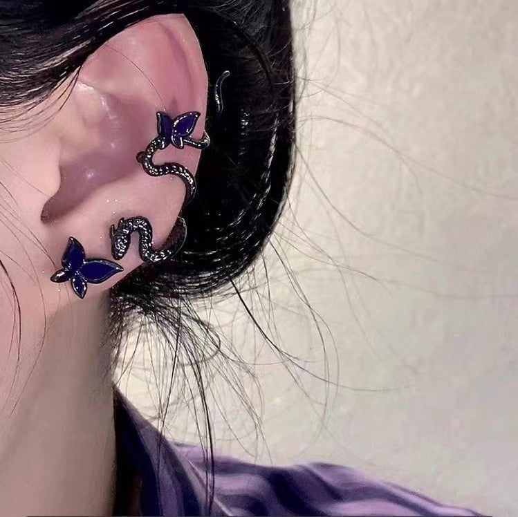 Women's Niche Design Snake-shaped High-grade Earless Unique Bone Clips Simulated Snakes Ear Clip