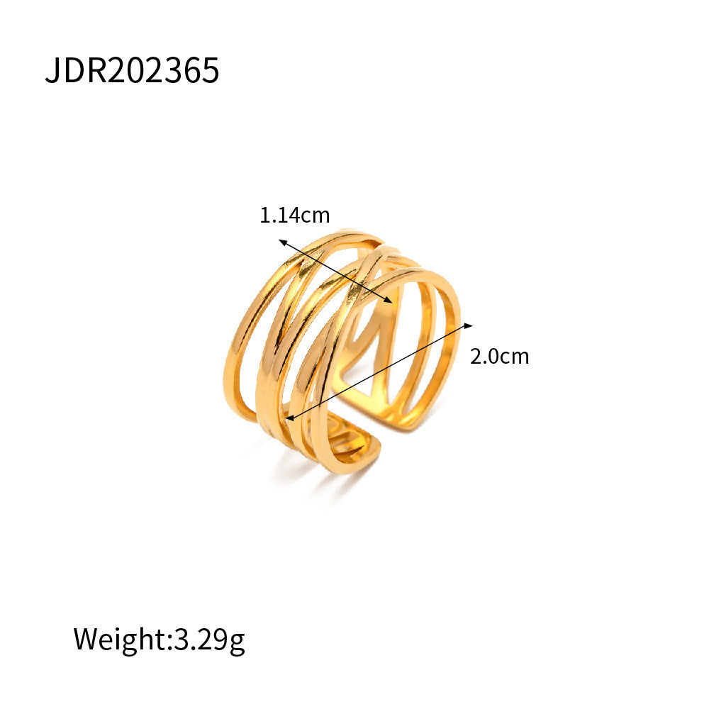 Women's Simple High-grade Stainless Steel Open Titanium No Rings