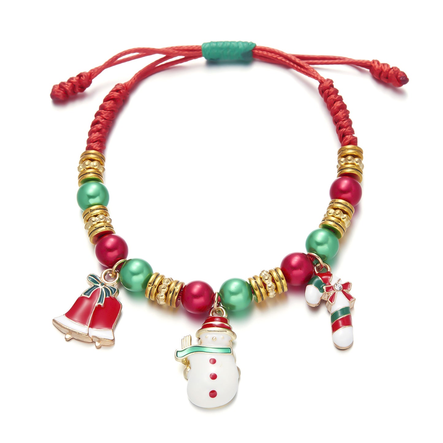 Holiday Snowman Bell Crutch Beaded Hand-woven Bracelets