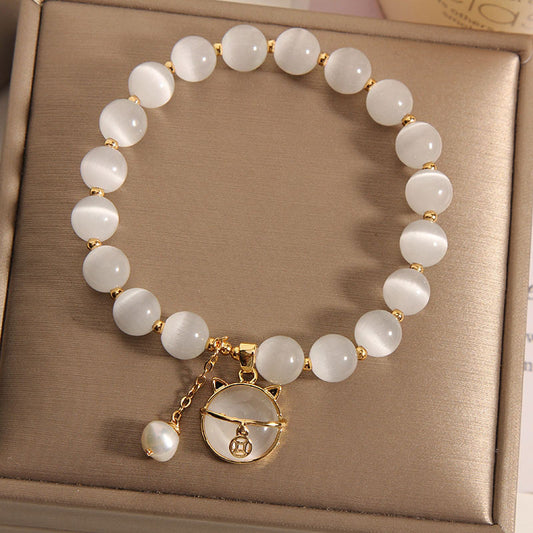 Cat Opal Female Design High-grade Simple Coin Beads Bracelets