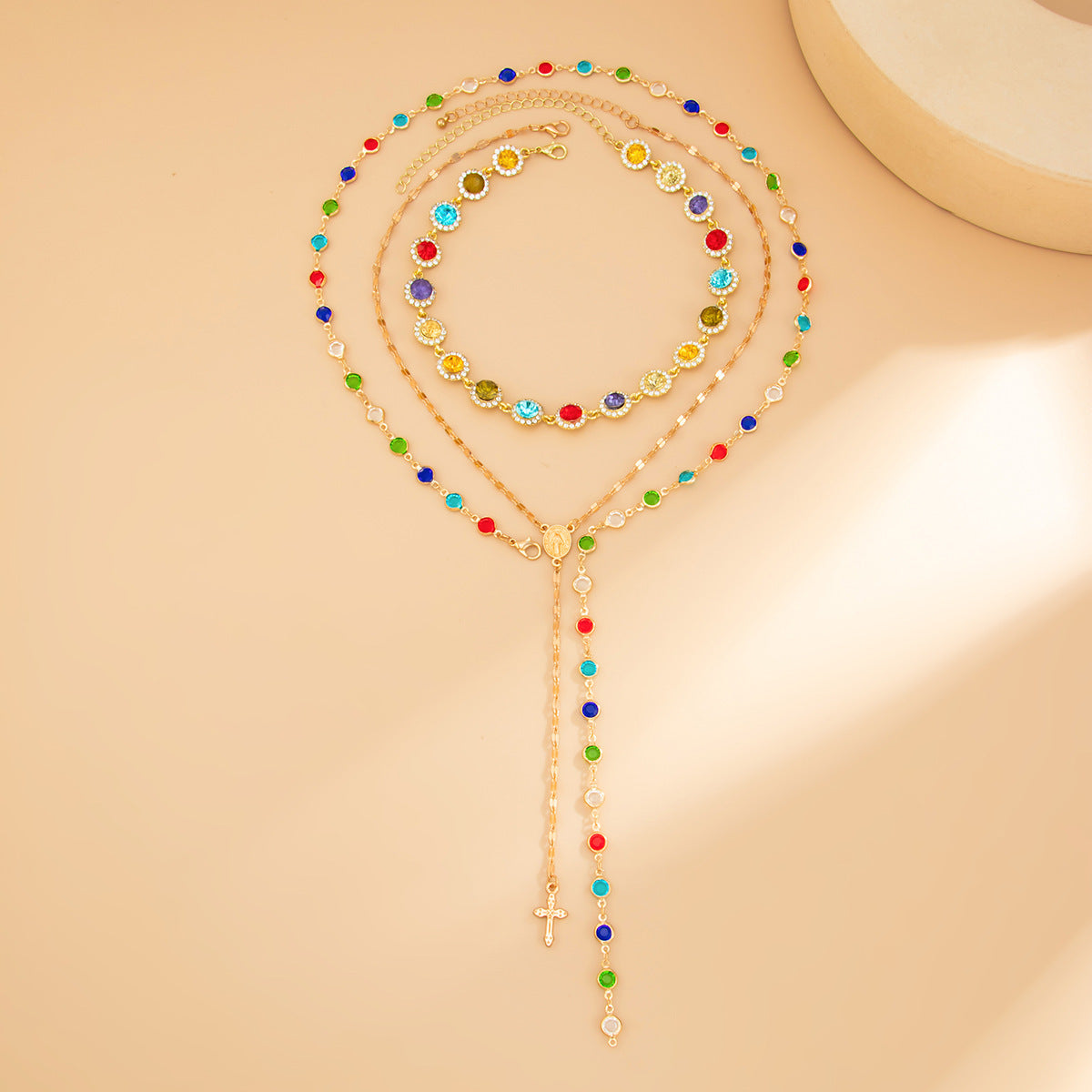 Dopamine Creative Diamond Cross Female Advanced Necklace