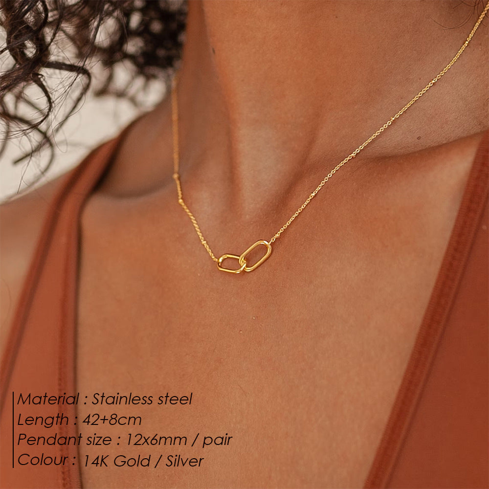 Women's Cold Style Geometric Simple Cross Buckle Necklaces