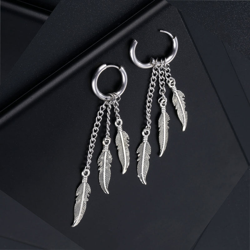 Boucles d'oreilles rondes en acier titane pour hommes, Clip d'oreille de personnalité