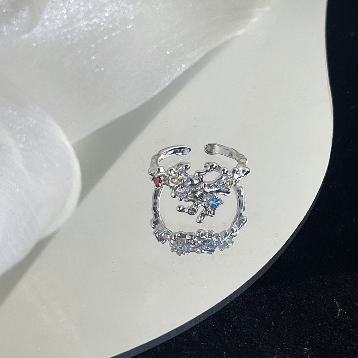 Sense Elastic String Small Pieces Of Sier Female Ring