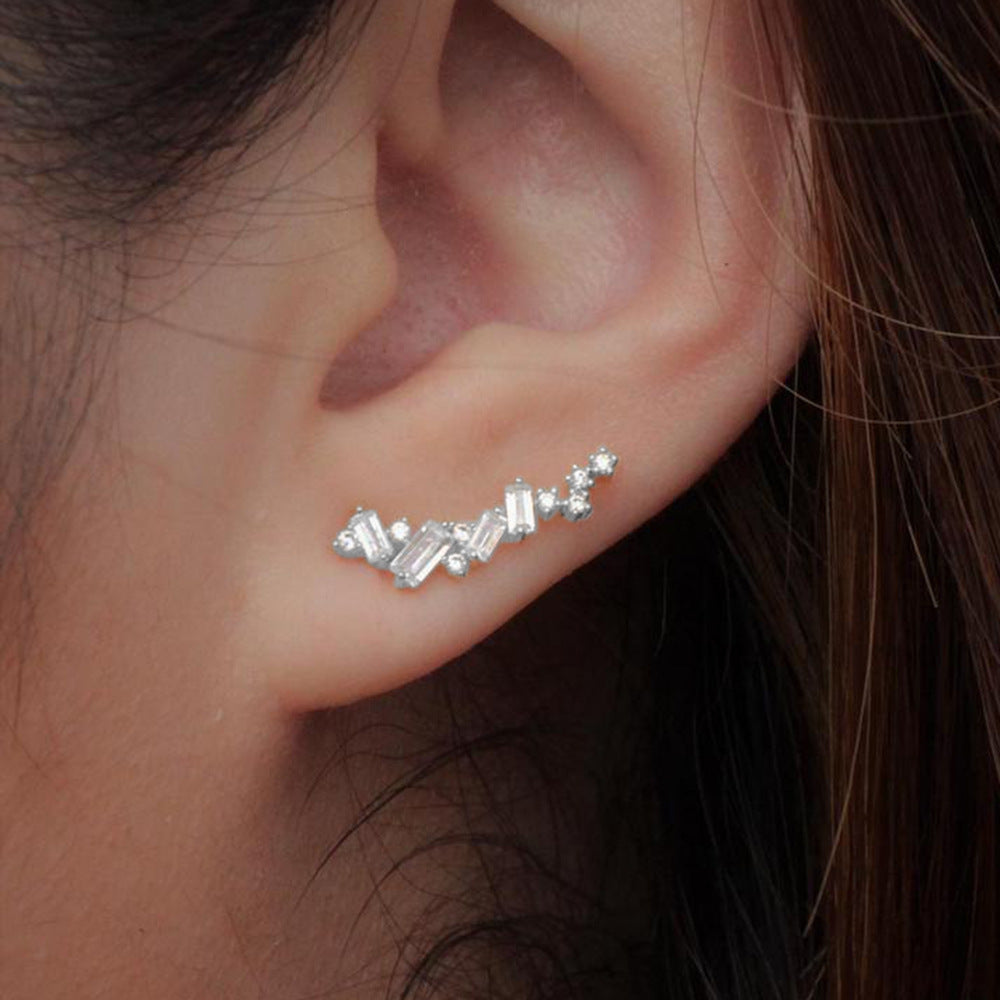Women's Zircon Super Flash For Temperament Wild Simple Earrings