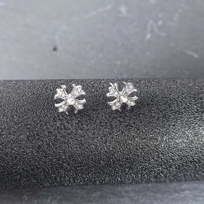 Women's & Men's Cross Flower-de-luce Light Luxury Fashion Simple Stud Earrings