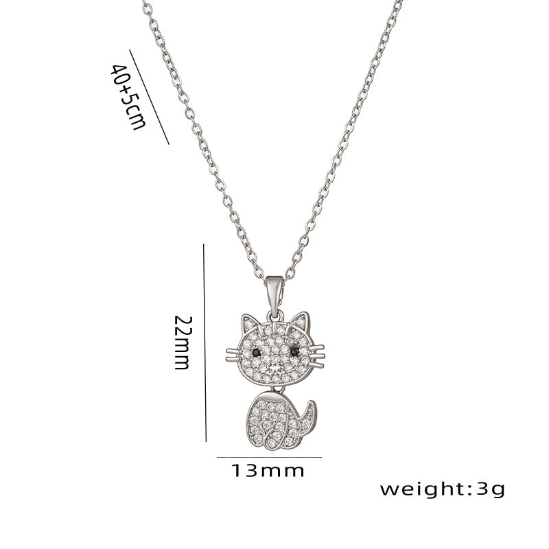 Design Light Luxury Full Diamond Electroplated Real Necklace