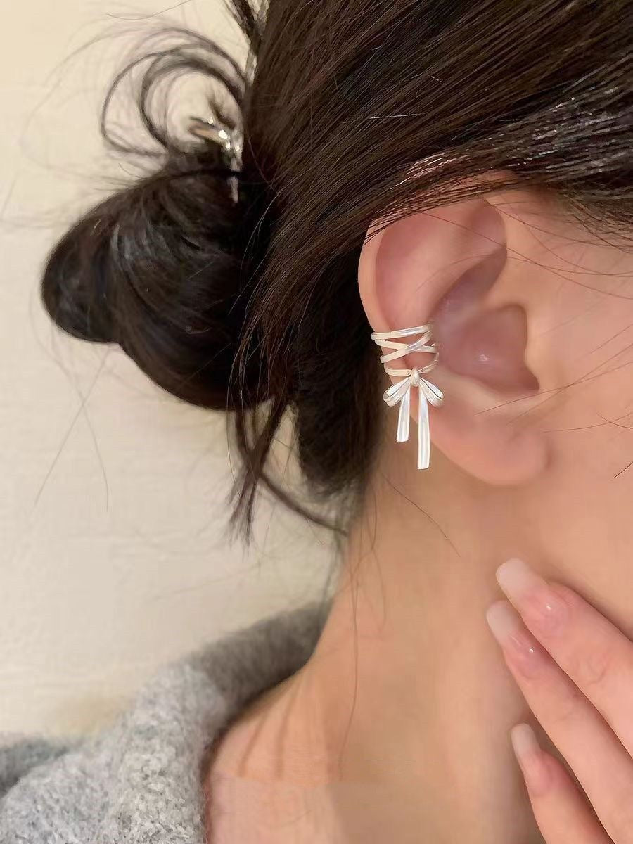 Flexible Female Niche Strap Bow Ballet Ear Clip