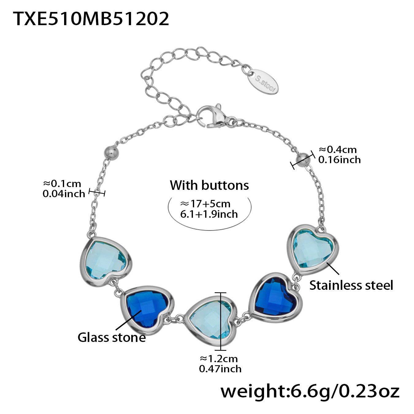 Cut Candy Color Heart-shaped Glass Stone Fashion Exquisite Stainless Rings