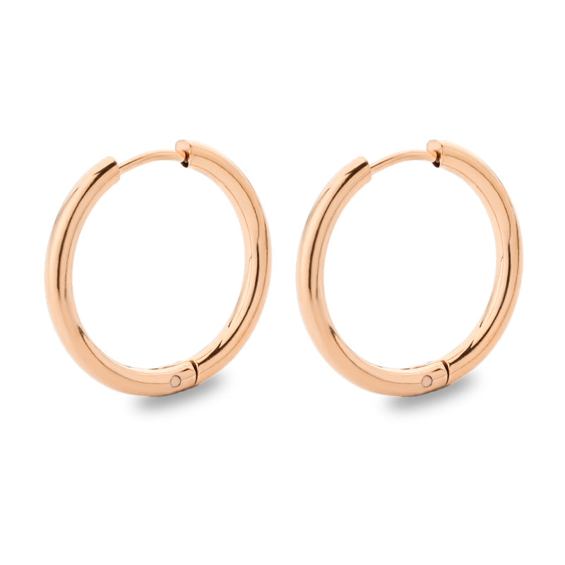 Titanium Steel Stainless Coil Trendy Arc Glossy Ear Buckle