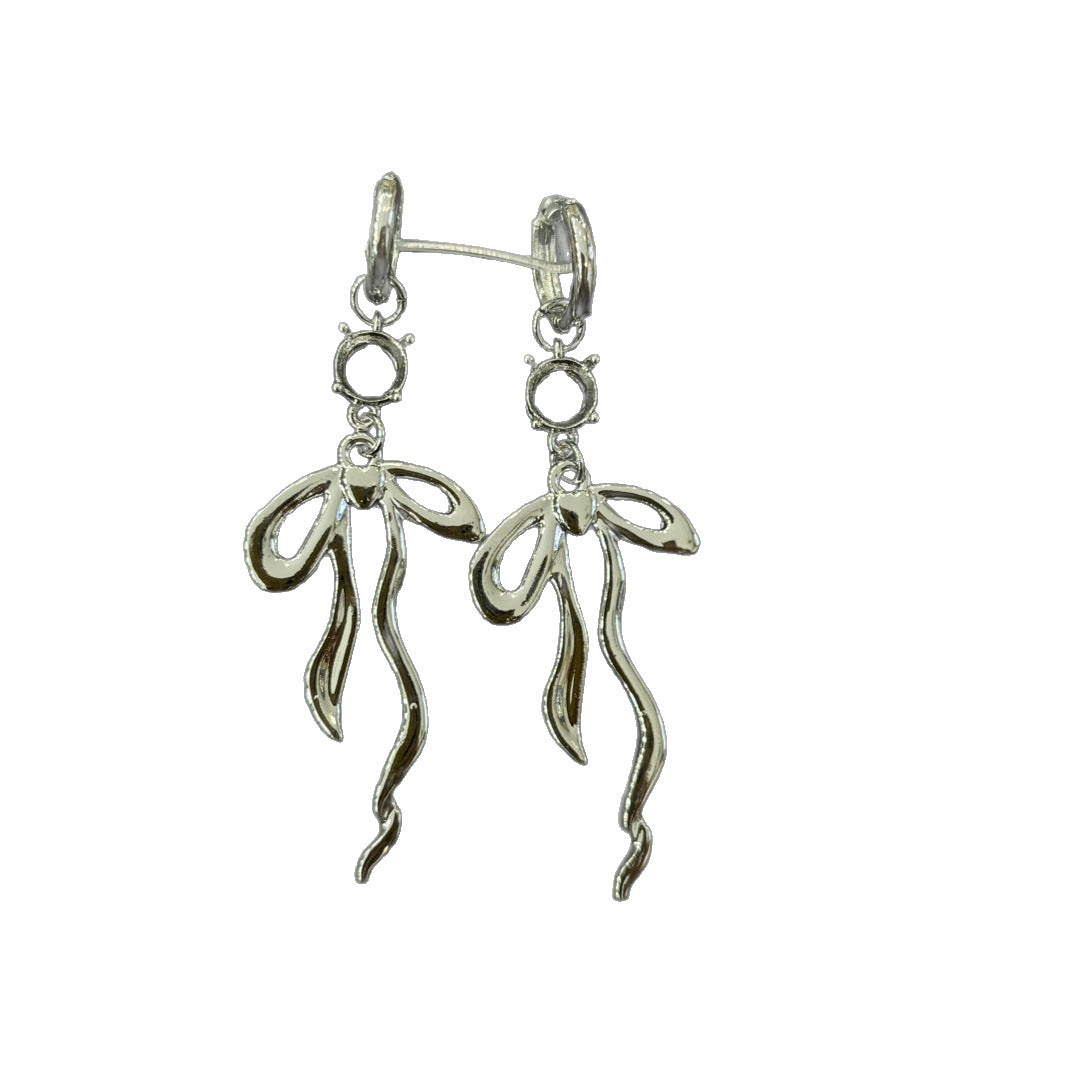 Glamorous Popular Round Bow Holder Pairs Earrings