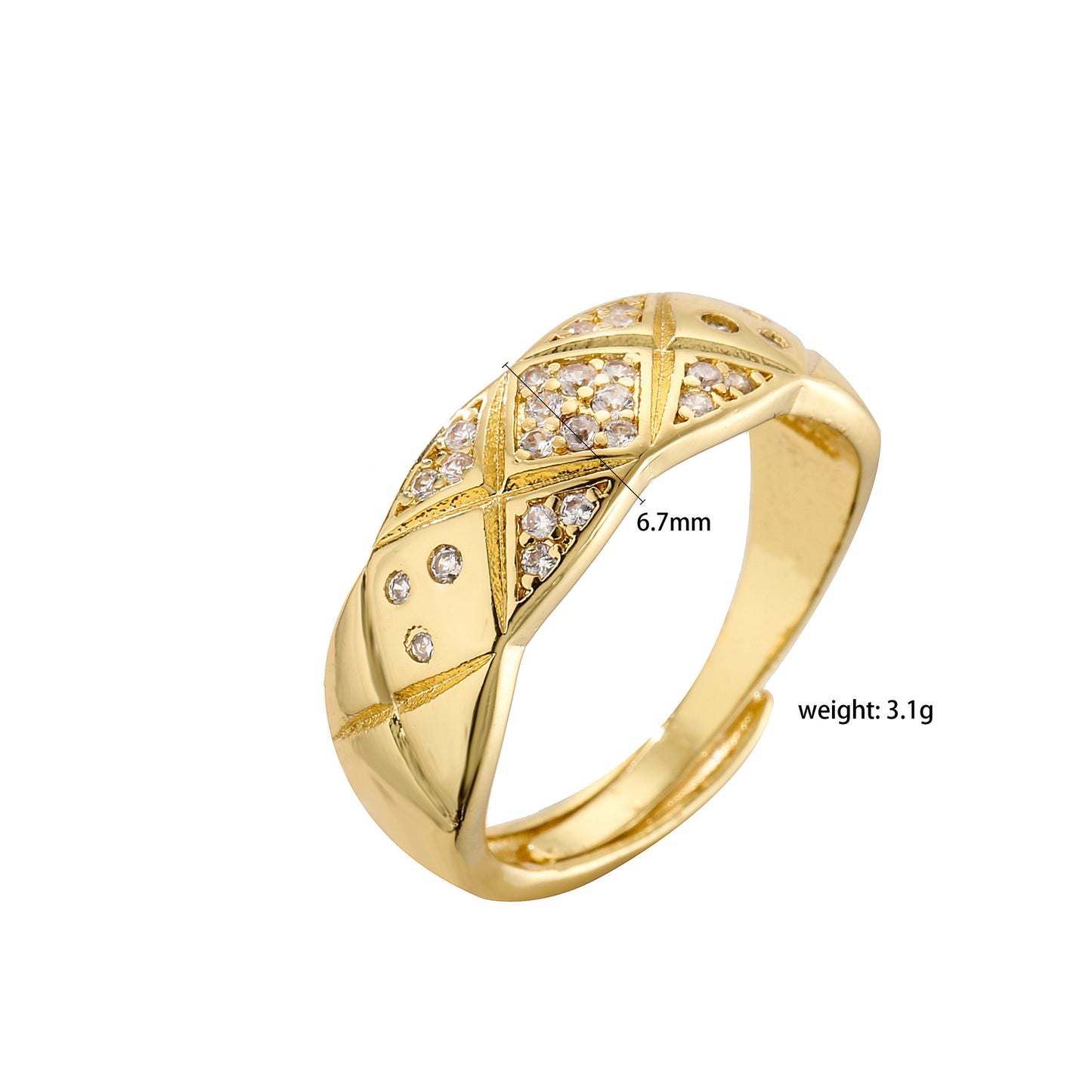 Style Diamond Plaid Zircon Pair For Rings