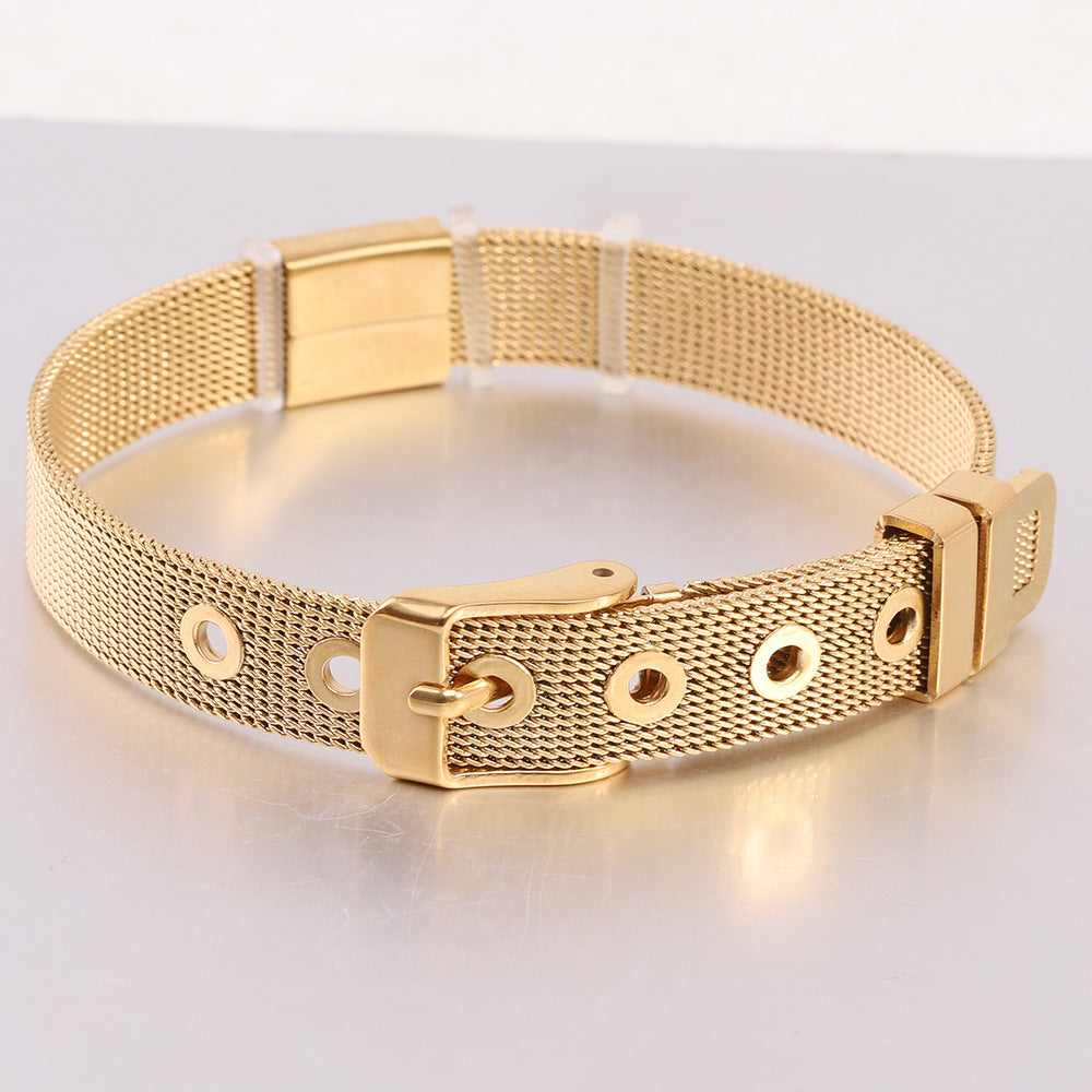 Bracelet de montre de mode, ceinture, bracelets en acier inoxydable de personnalité