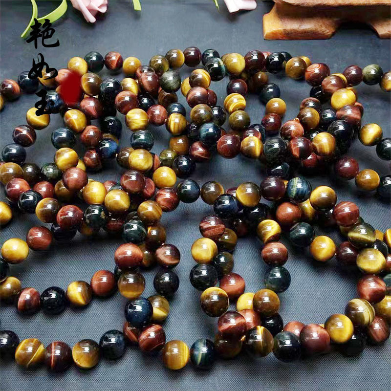 Bracelets Oeil de Tigre Rouge Sans Grain