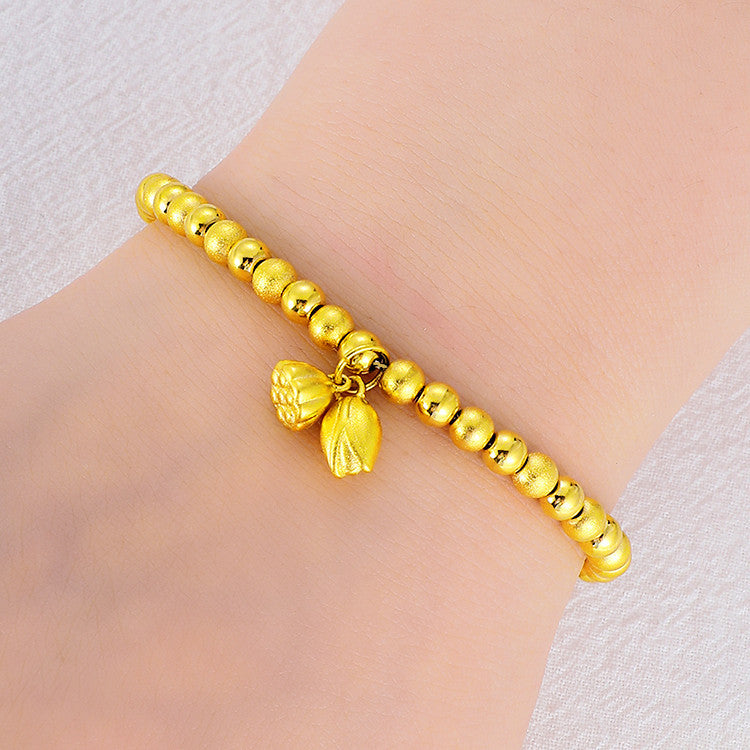 Deux bracelets porte-bonheur à graines de fleur de lotus Placer du Vietnam