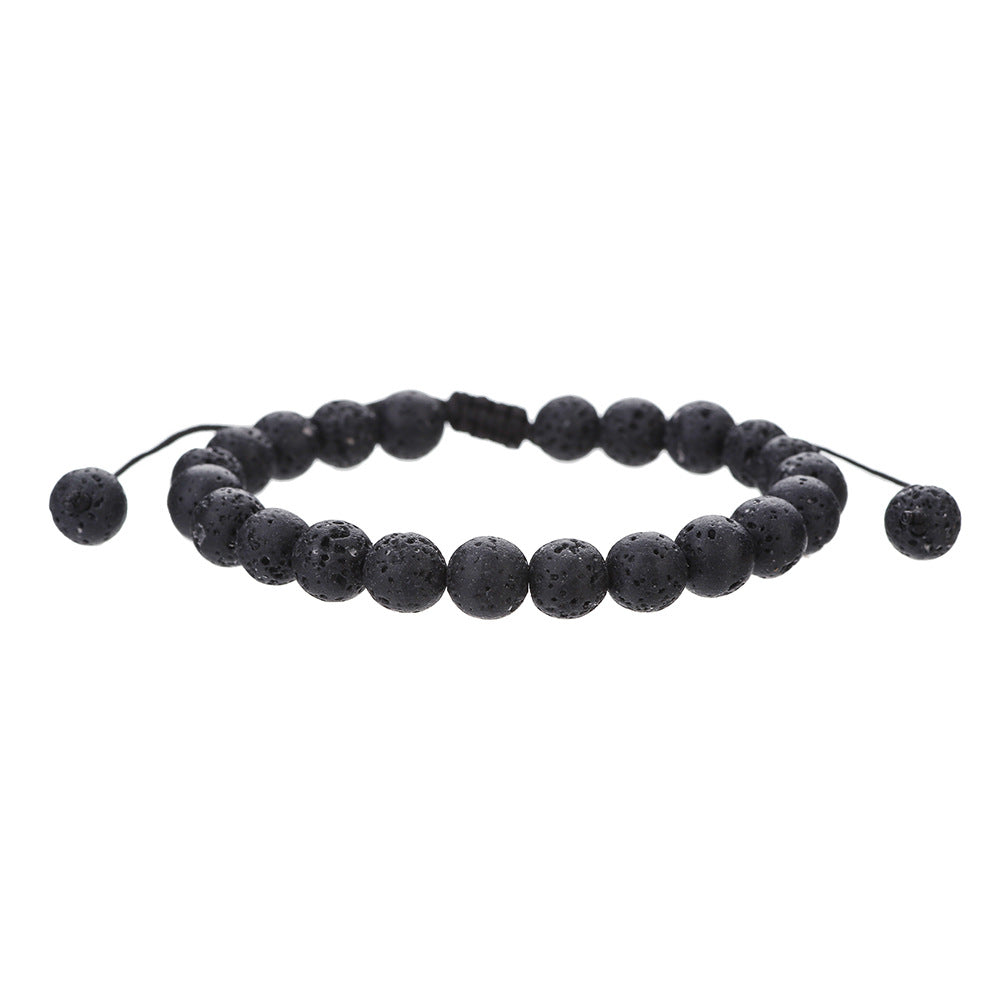 Herren-Tigerauge-Vulkan-Weiß-Türkis-gewebte Essential-Armbänder